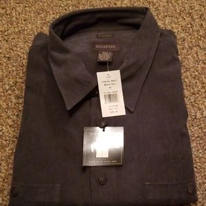 Casual Male sueded charcoal mens long sleeve 4X